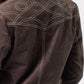 Suede Jacket with Contrast Stitching