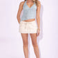 Sequins Embroidery Asymmetrical Top