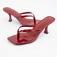 Square Toe Thong Strap Kitten Heel