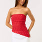 Textured Asymmetrical Tube Top