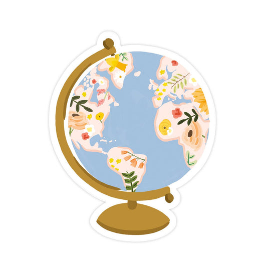 Floral Globe Vinyl Sticker