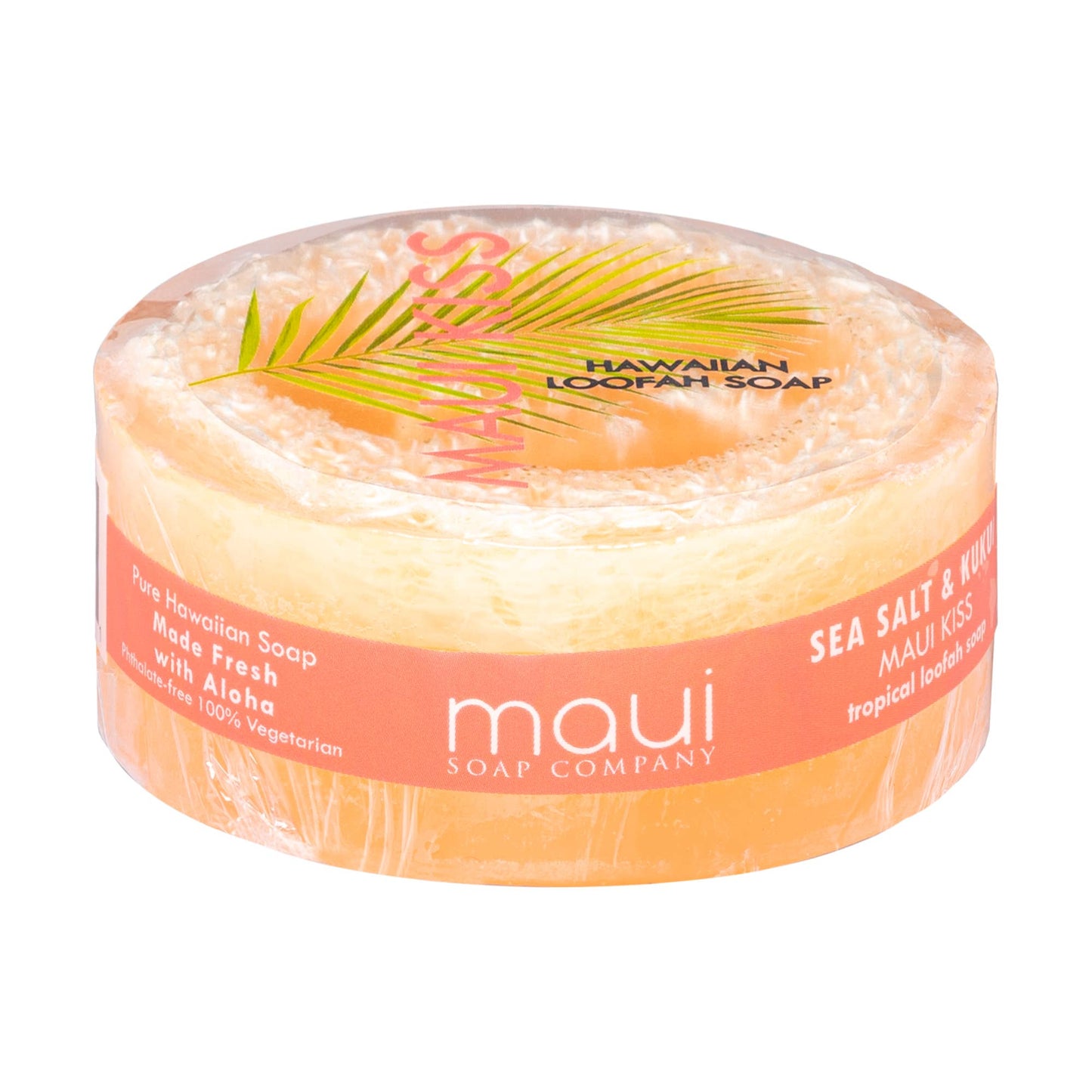 Maui Kiss Sea Salt & Kukui Exfoliating Loofah Soap