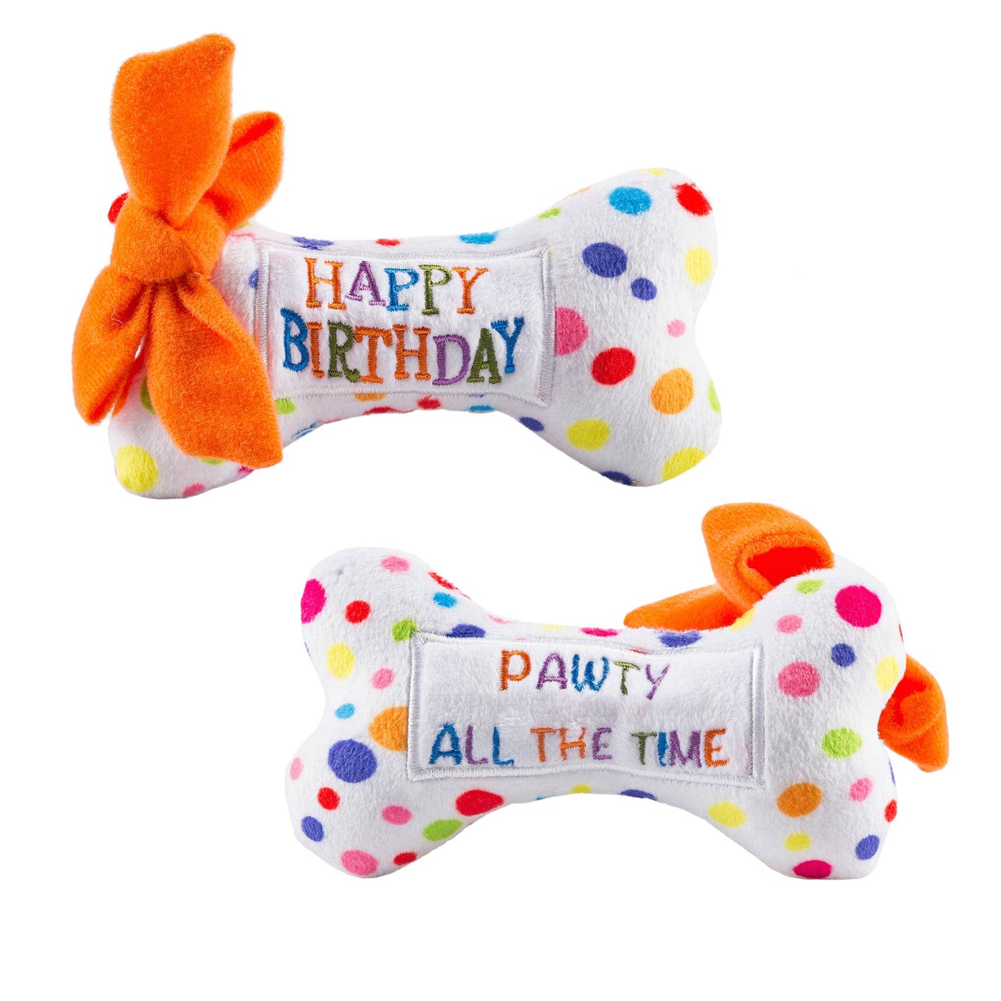 Happy Birthday Bones Squeaker Dog Toy