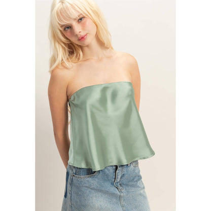 Satin Strapless Tube Top