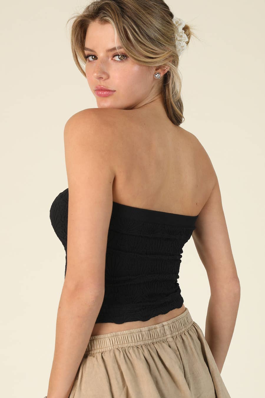 Lace Textured Tube Top