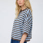 Leah Striped Short Sleeve Cardigan