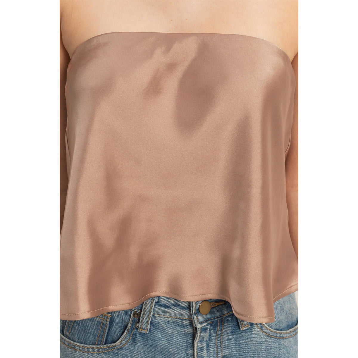 Satin Strapless Tube Top