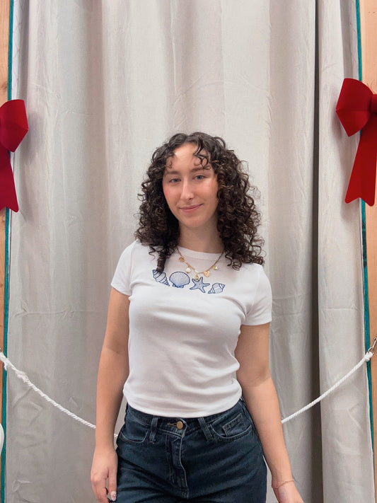 Embroidery Seashell baby Tee