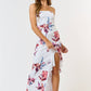 Floral Print Asymmetrical Ruffle Tube Dress