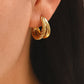 Ghislaine 18K Gold Non-Tarnish Braided Double Hoop Earring