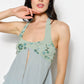 Sequin Front Spilt Halter Top