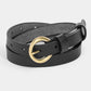 Circle Buckle Leather Belt