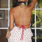 Polka Dot Halter Top with Tie Back