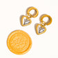Savon 18K Non-Tarnish Two Tone Classic Heart Earring