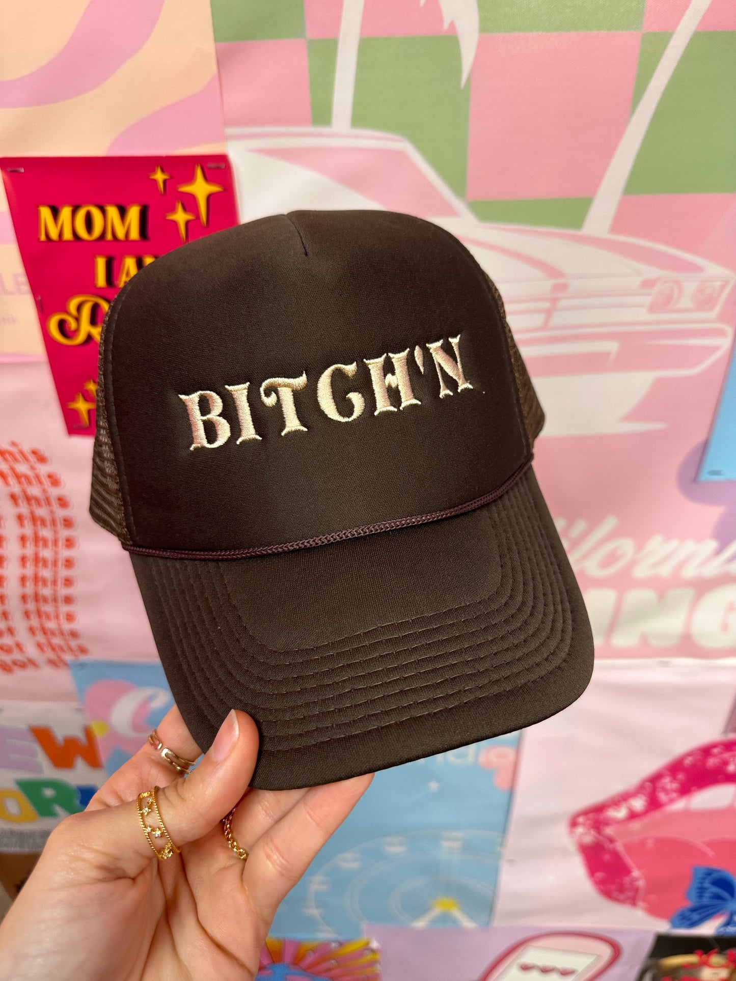 Bitch'n Trucker Hat: Brown/Tan