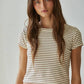 Knit Striped Short Sleeve Top