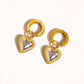 Savon 18K Non-Tarnish Two Tone Classic Heart Earring