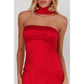 Halter Satin Maxi Dress