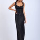 Satin Ruched Bust Sleeveless Open Back