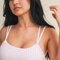 Gingham Print Double Layered Sports Bra