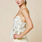 Floral Sequin And Bead Embellished Cami Top