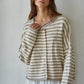 Knit Sweater Striped Button Down Cardigan