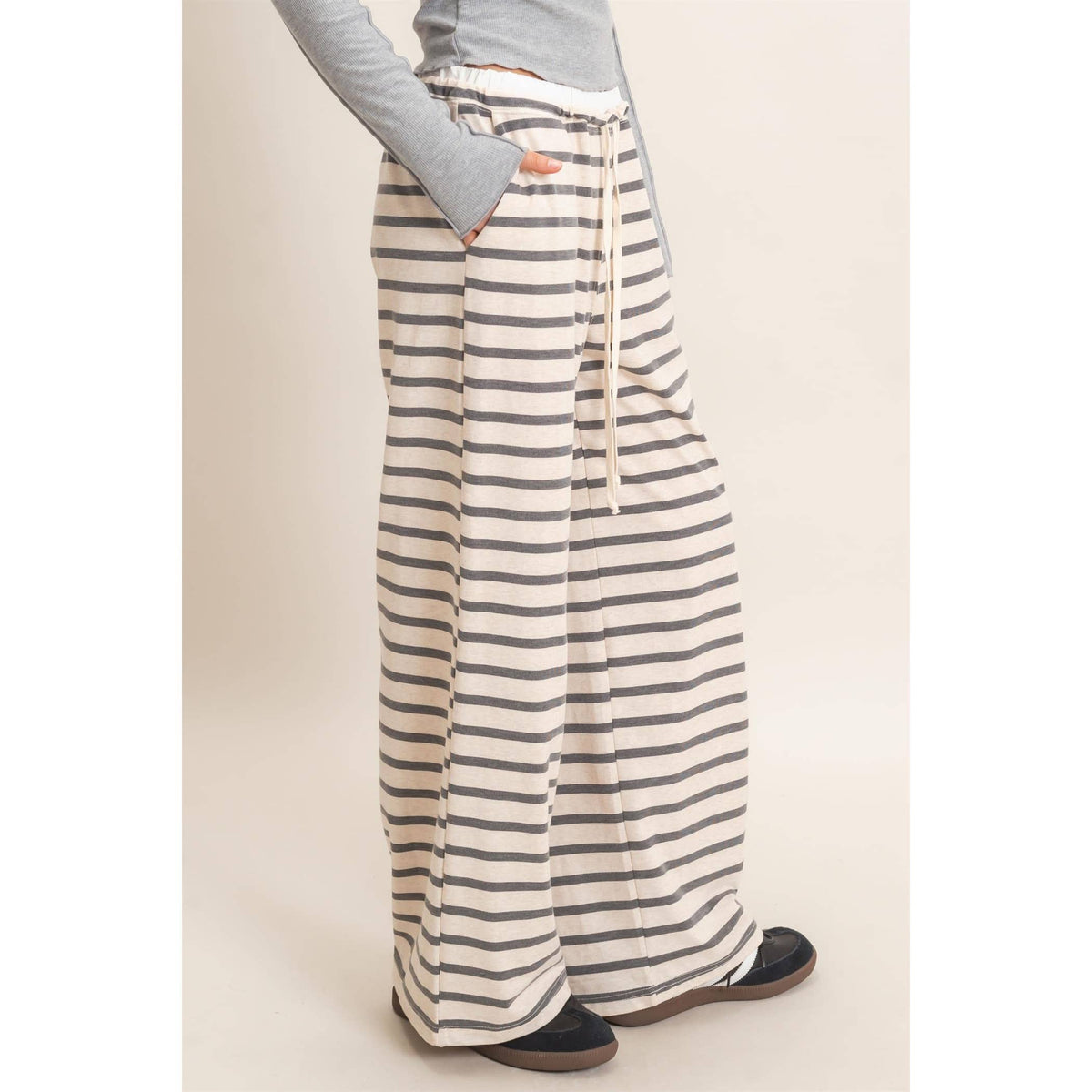 Striped Wide-Leg Pants