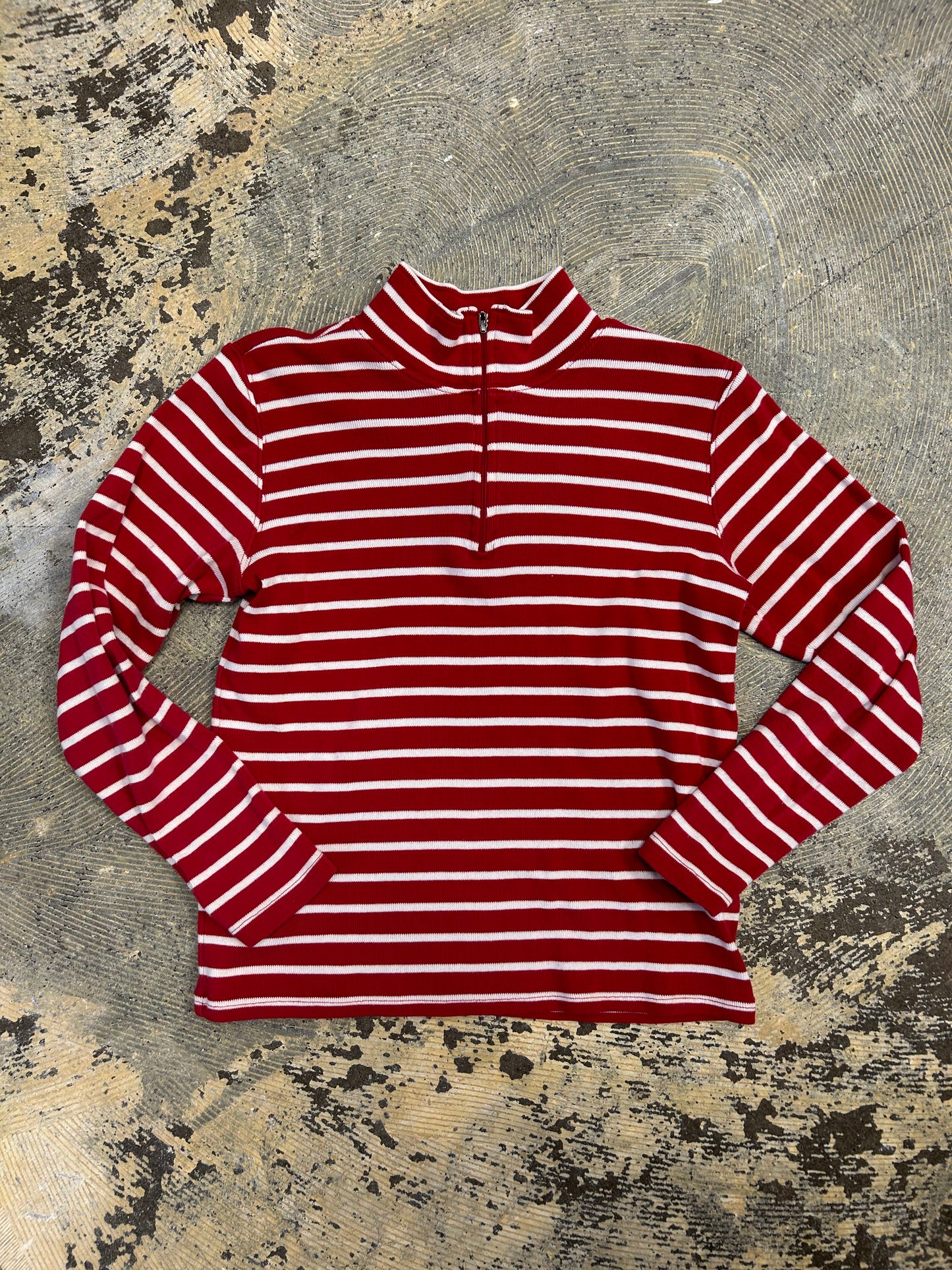 LL Red Striped Quarter Zip