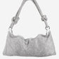 Silver Rhinestone Studded Hobo Bag