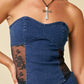 Denim Lace Corset