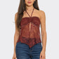 Cinnamon Lace Halter Top