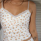 Peach Print Stretch Lace top