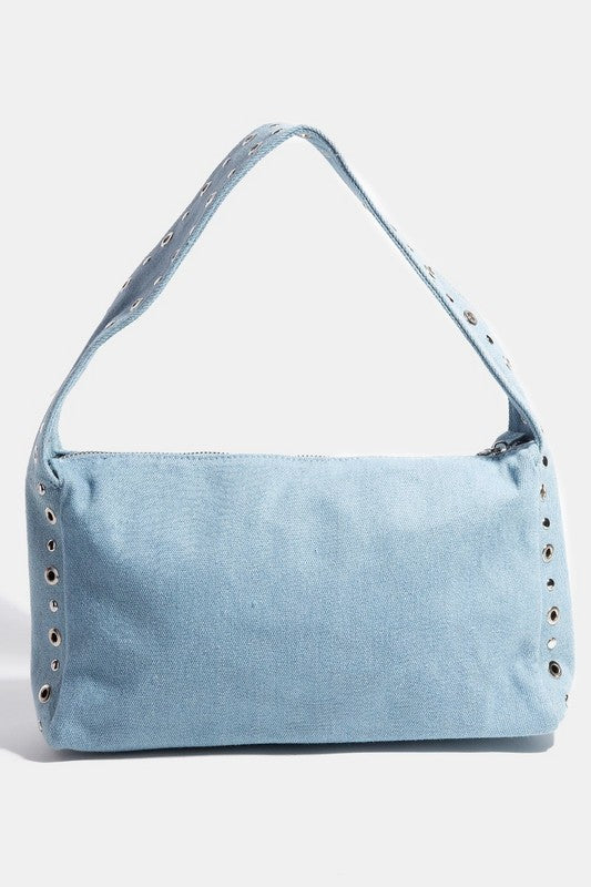 Boxy Grommet Hand Bag