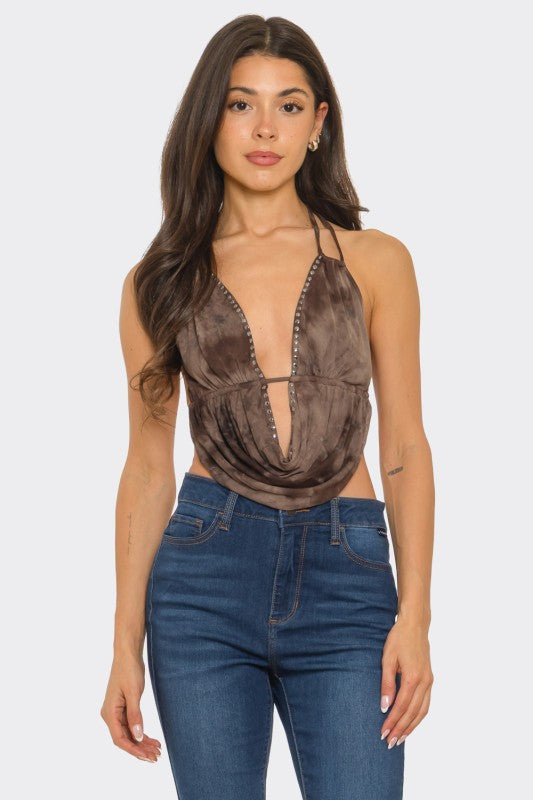 Open Back Halter Top
