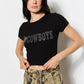 Cowboys Rhinestone Black Tee
