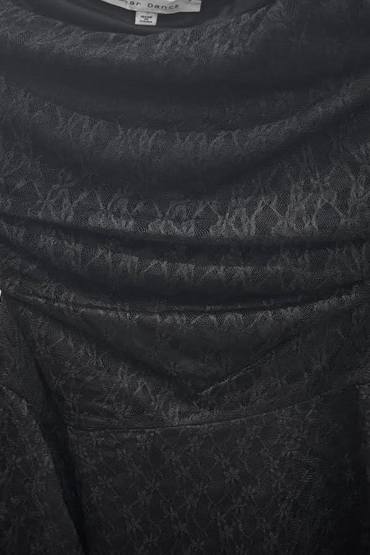 Lace Asymmetrical Mini Dress
