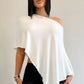 Off Shoulder Asymmetrical Knit Cape