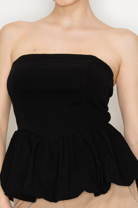 Strapless Ballon Smocked Top