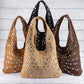 Grommet Studded Suede Shoulder Bag