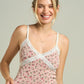 Peach Floral Lace Tank