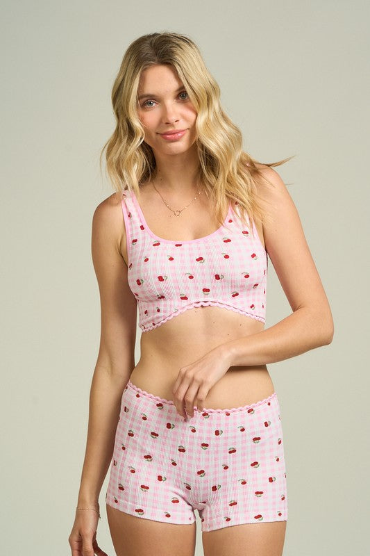 Cherry Gingham Top