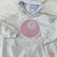 Pearl Grey Lucky You 8 Ball Embroider Hoodie