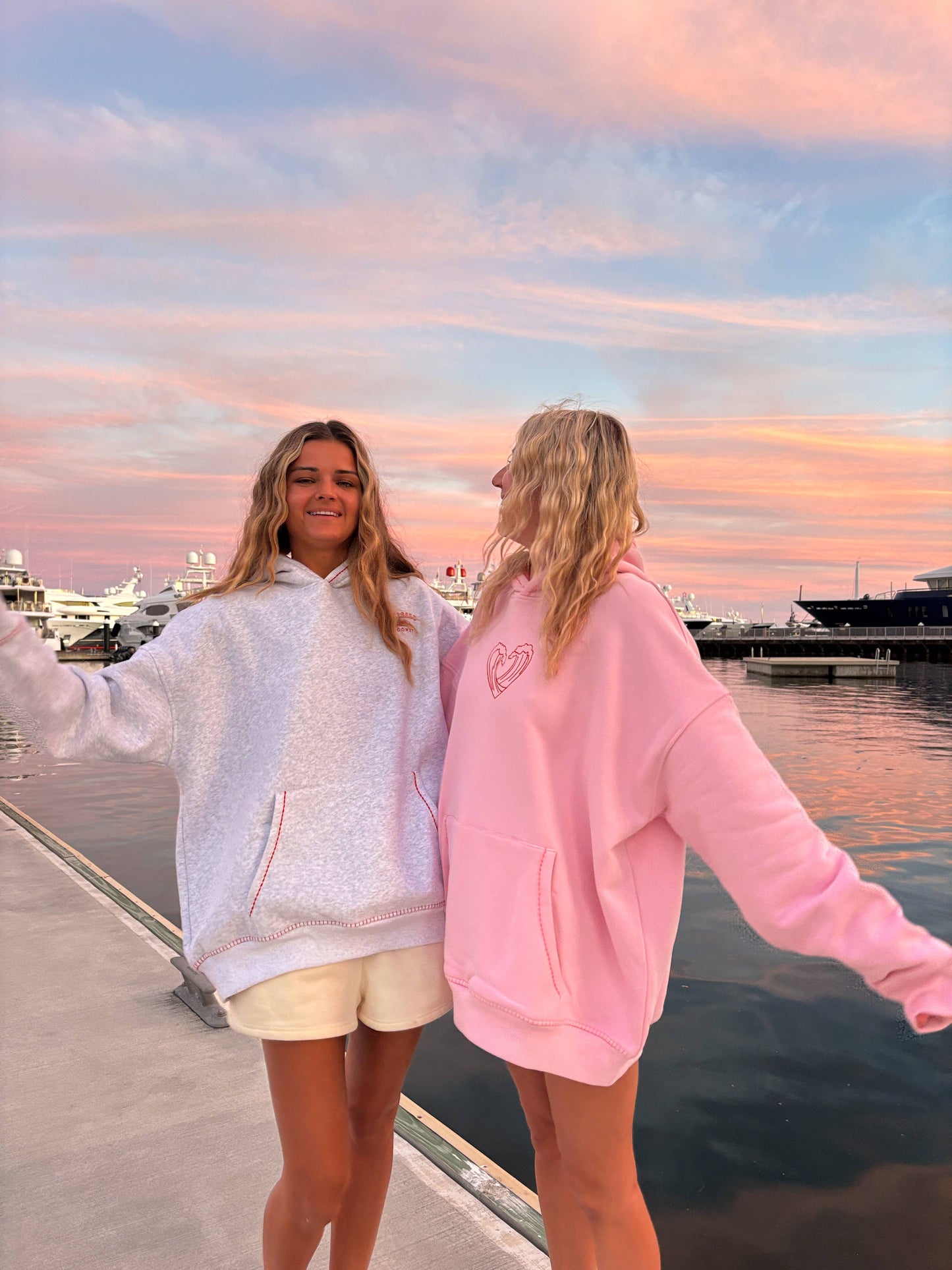Pearl Grey Hibiscus Flowers Hoodie