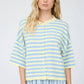 Leah Striped Short Sleeve Cardigan
