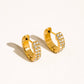 Lush 18K Gold Non-Tarnish CZ Pave Huggie Earrings