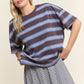 Stripe Oversized Short Sleeve Top