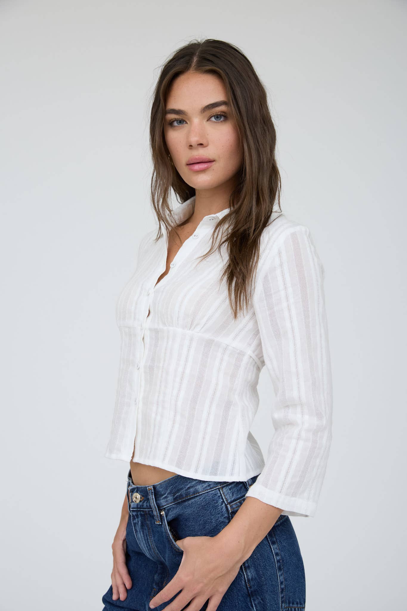 Collared White Button Up