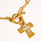 Royale 18K Gold Vintage Cross Small Chain Necklace