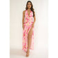 Sleeveless Halter Floral Open Back Maxi Dress