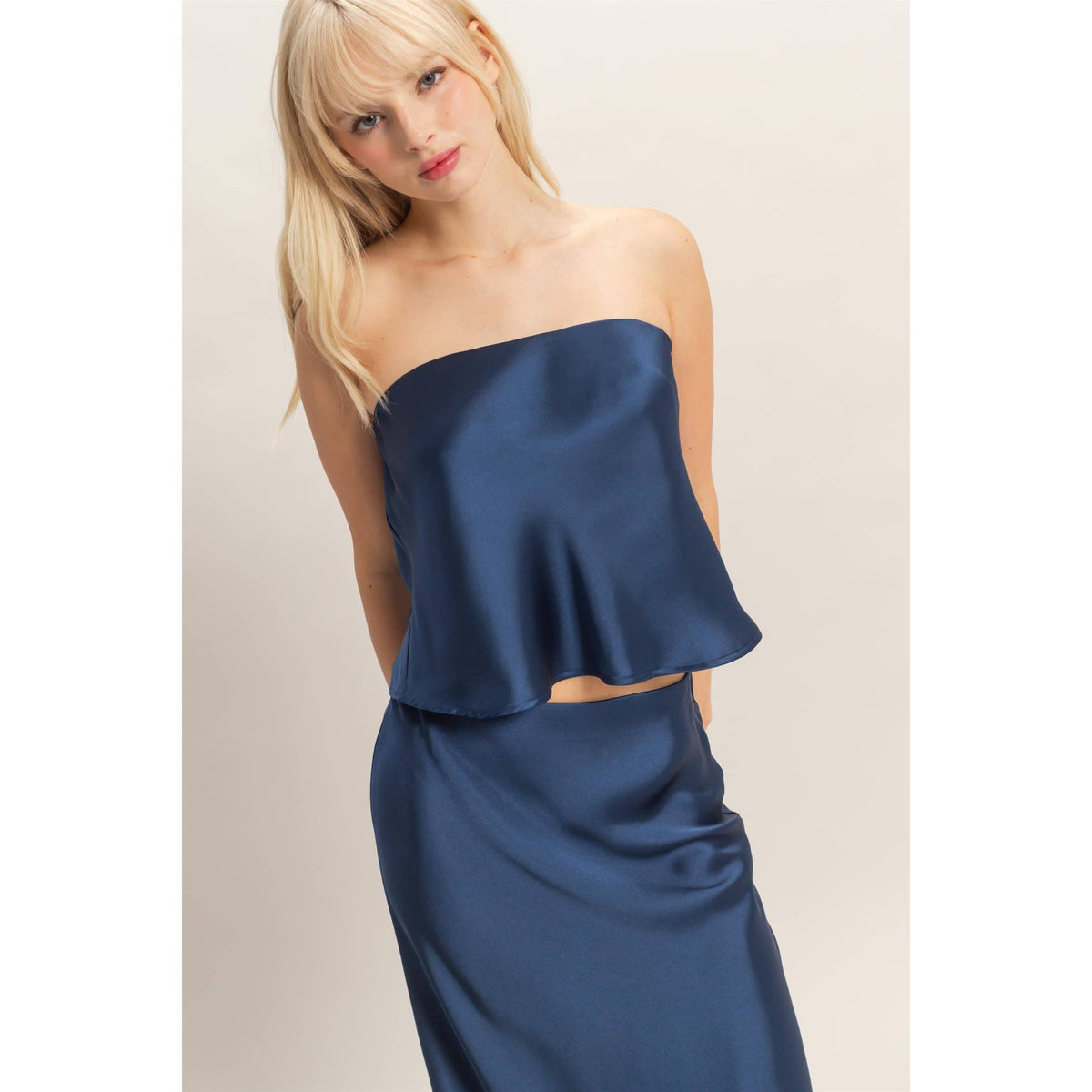 Satin Strapless Tube Top